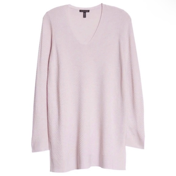 NEW EILEEN FISHER WOOL V-NECK TUNIC SWEATER - Picture 9 of 9